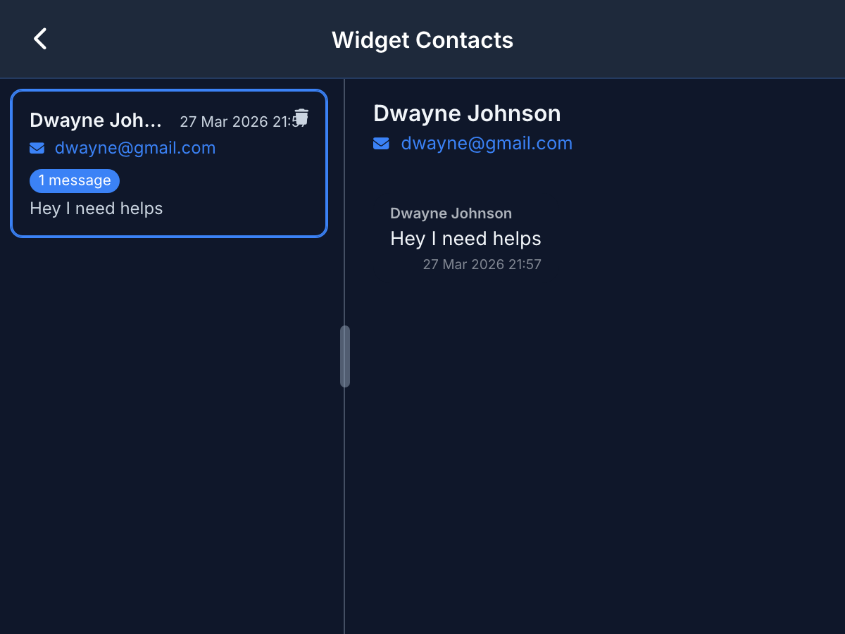 Admin conversation view